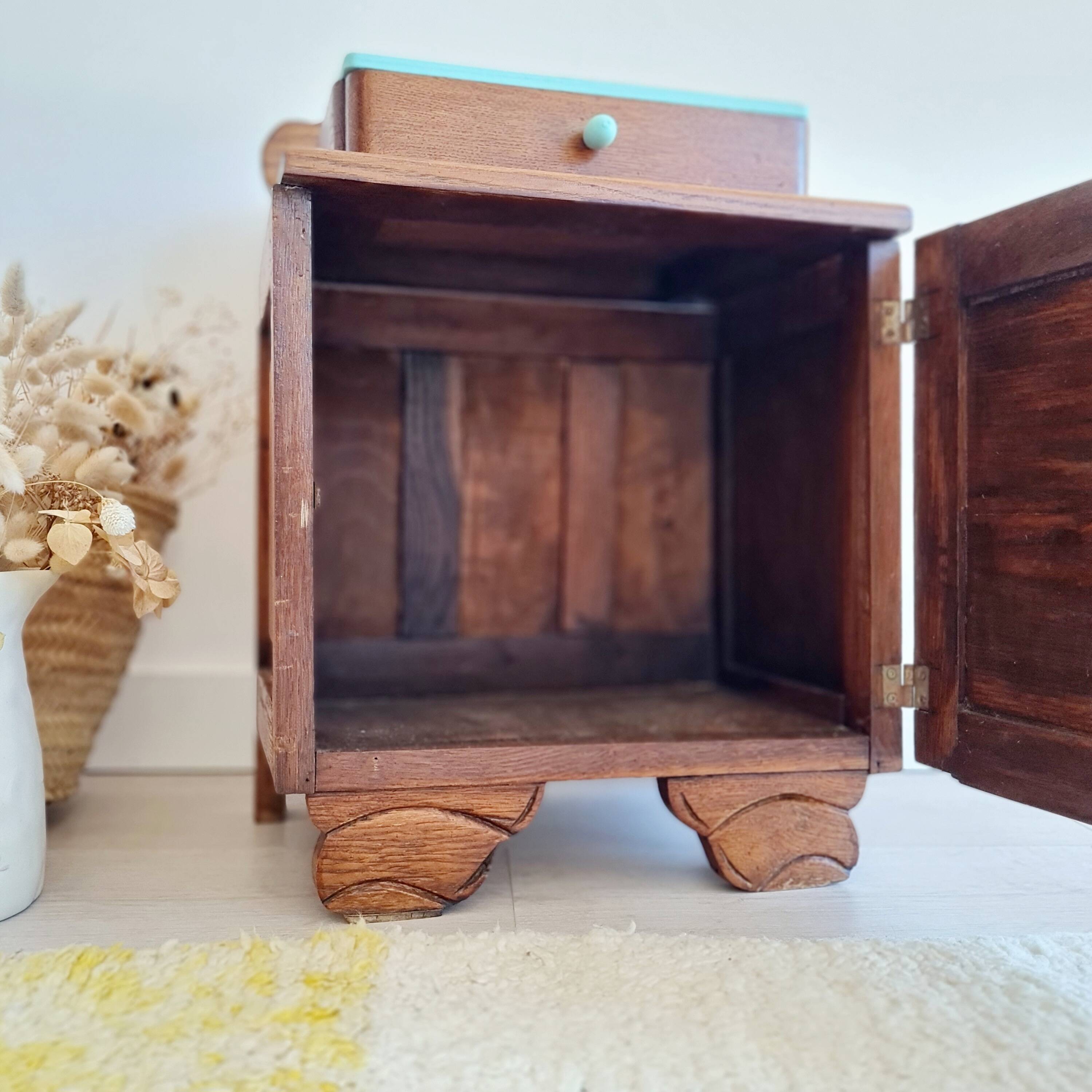 Small bedside table Art Deco wood