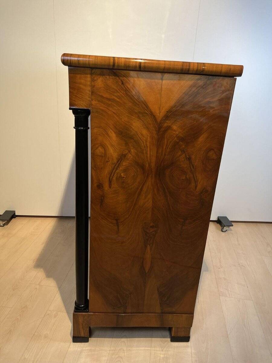 Large Biedermeier Half-Cabinet in Ebonized Walnut, South Germany, 1820