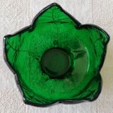 Photophore vert feuilles pour bougie chauffe-plat