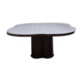 Table basse en marbre de Carrare des années 60/70 dans le style de Jean Royere