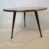 Round tripod coffee table compass foot