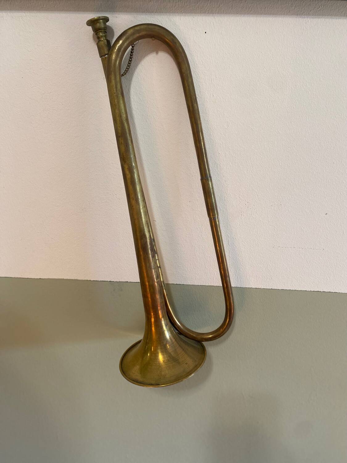 Antique copper bugle