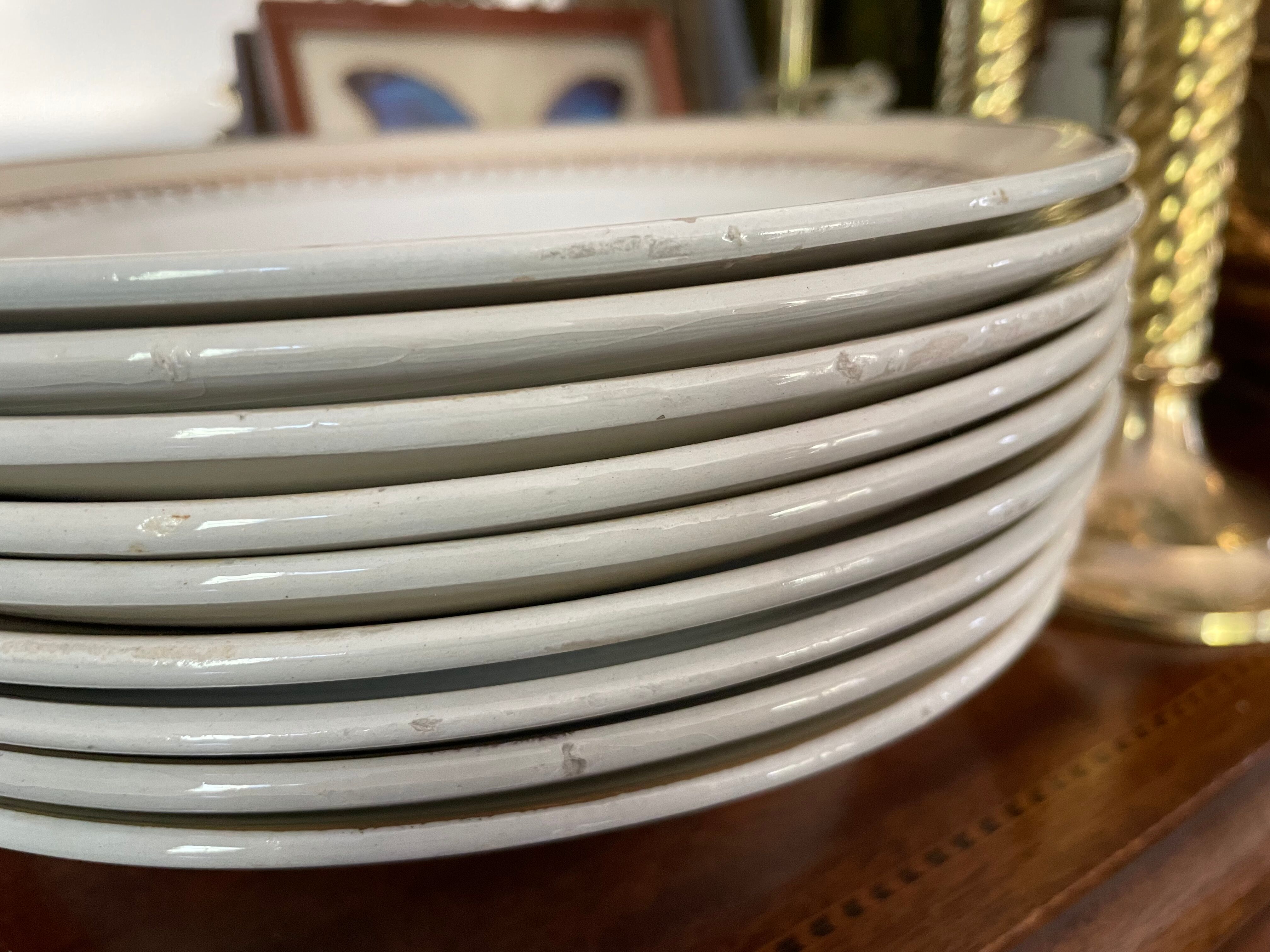 Set of 9 Lunéville hollow plates