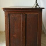 Vintage oak desk with its stool.