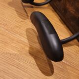 Wood and metal wall coat rack