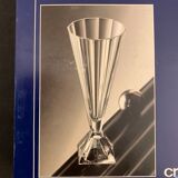 6 champagne flutes Cristal d'Arques, model Pyramide in crystal, 1980