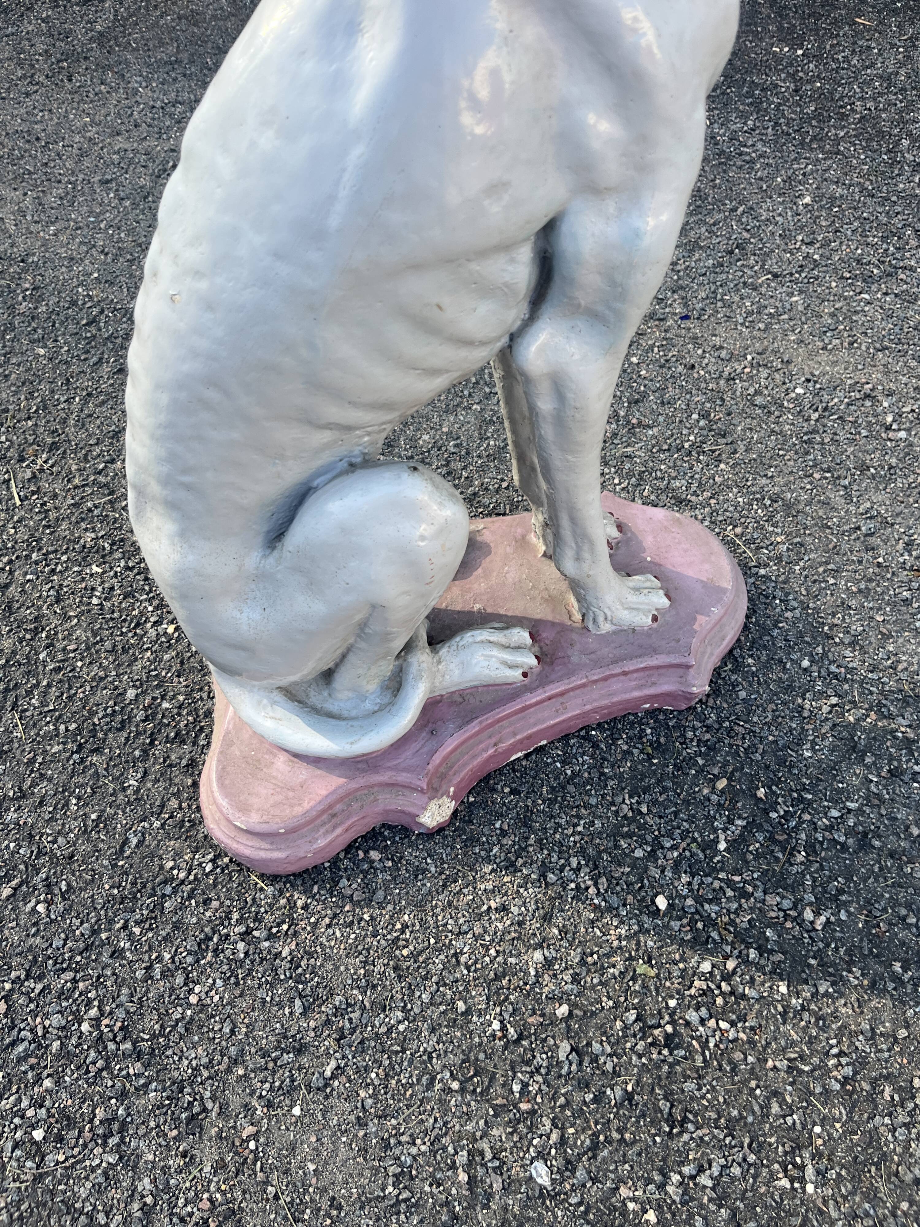 Large Sitting Greyhound Statue in Concrete / Cement - Garden Decoration or