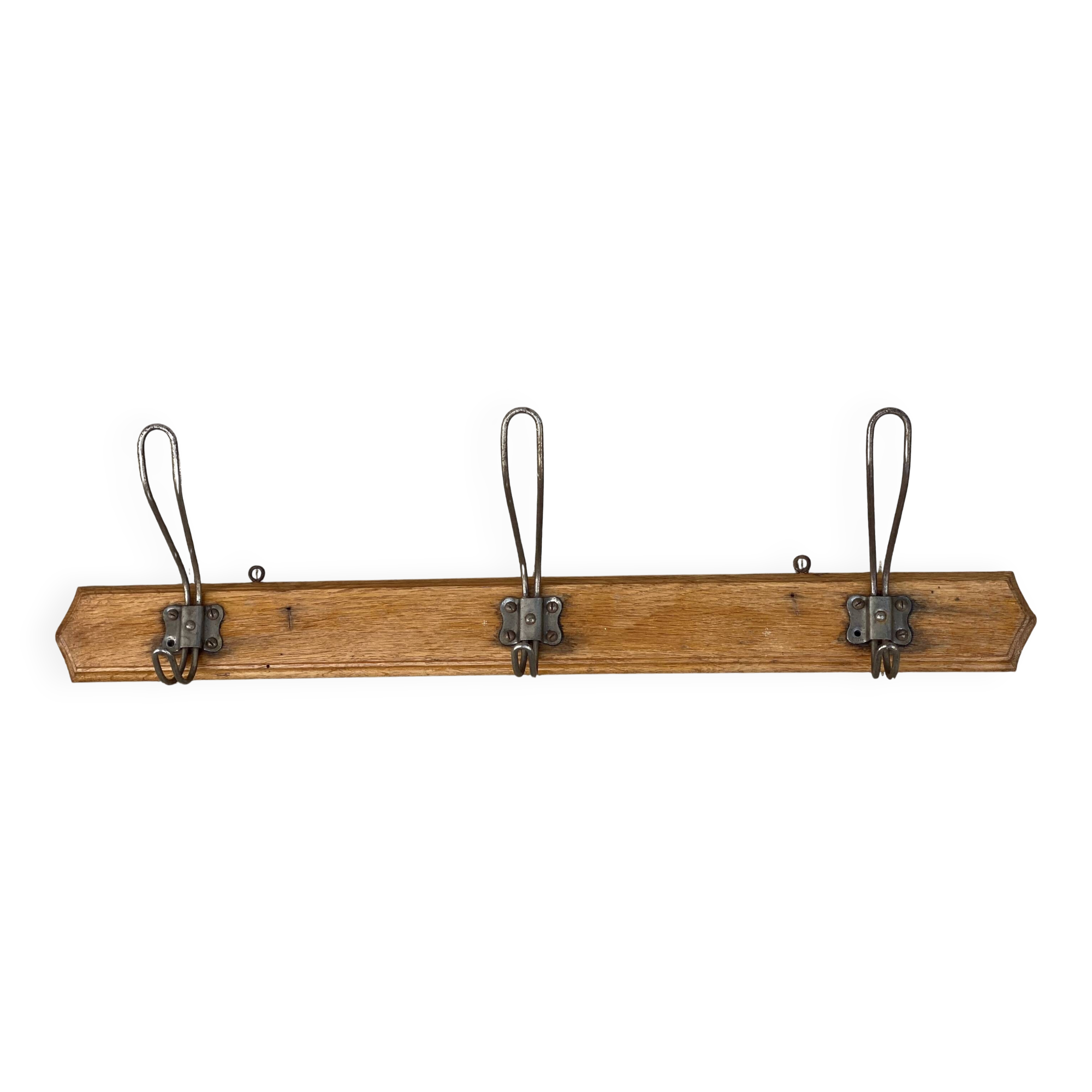 Wall-mounted coat rack with 3 hooks Vintage 1900