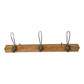 Wall-mounted coat rack with 3 hooks Vintage 1900