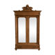 Antique wardrobe with 2 mirror doors in polished wood.