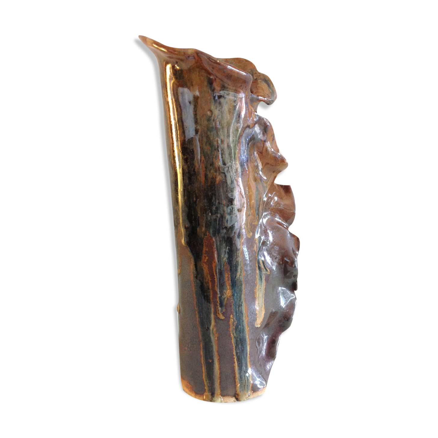 Roll vase in iridescent ceramics 60/70