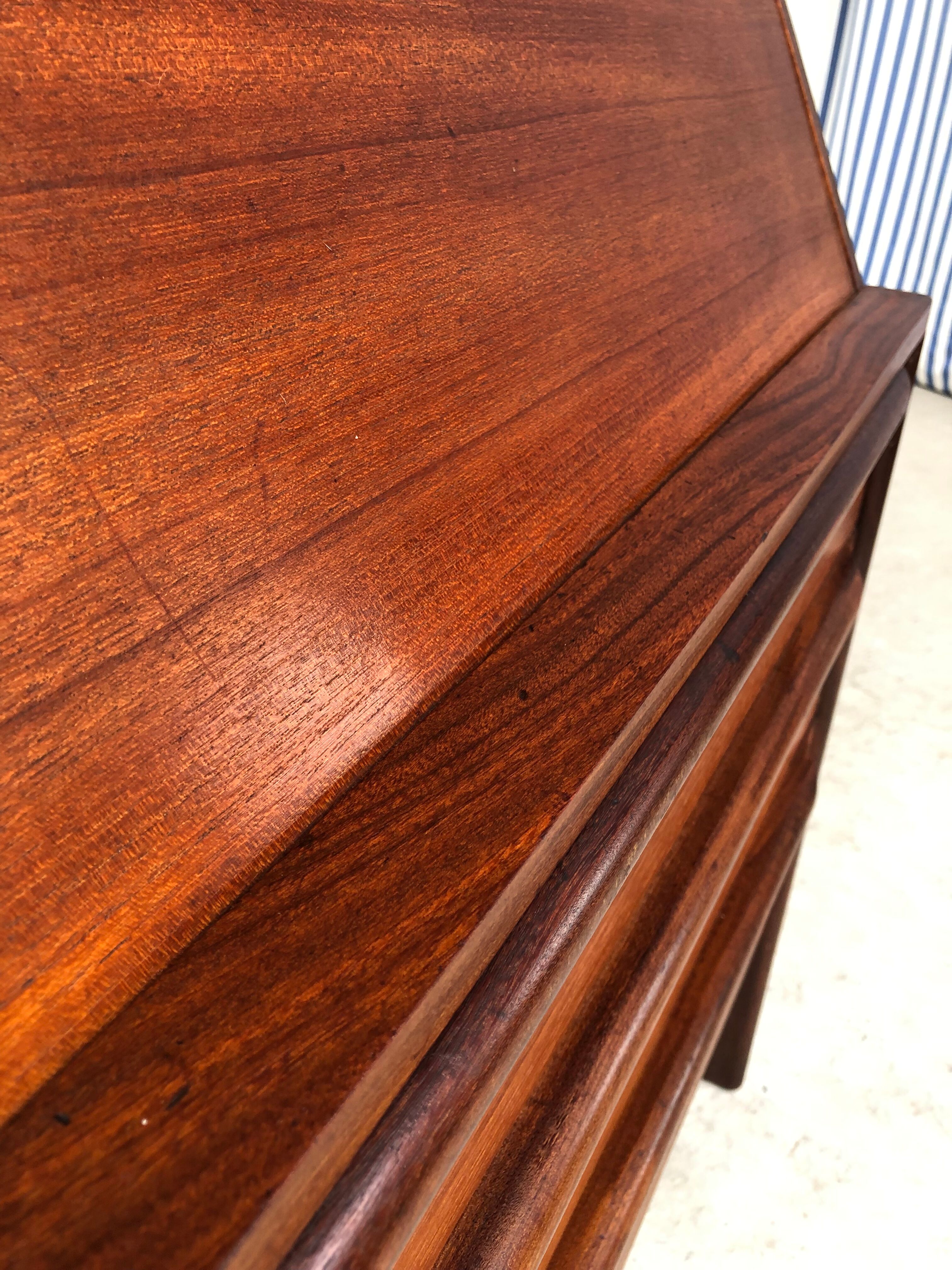 Vtg Mid Century Teak Bureau Chest Drawers Sideboard Desk Scandinavian Danish