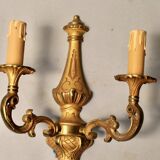 Bronze chandelier with 5 arms and its pair of 2-light wall sconces.