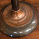 White Mazda opaline lamp on stand in wood and brass