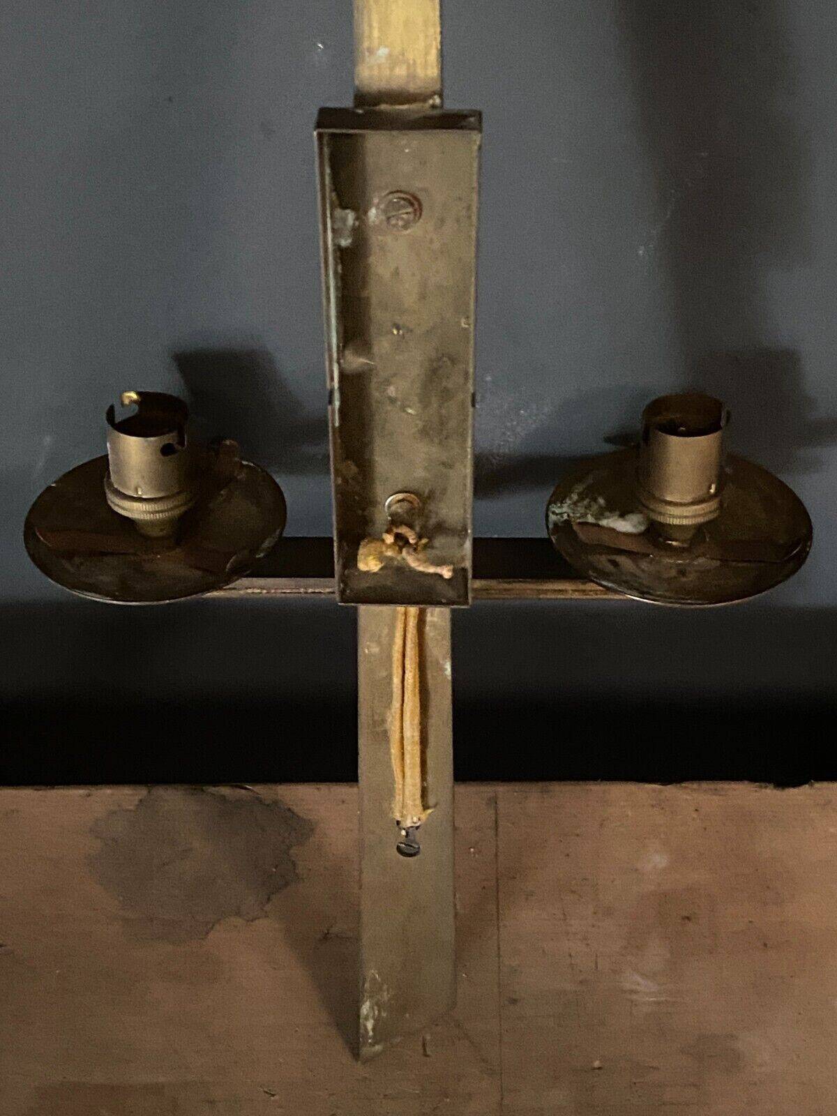 Modernist bronze wall lamp 1960 two lights