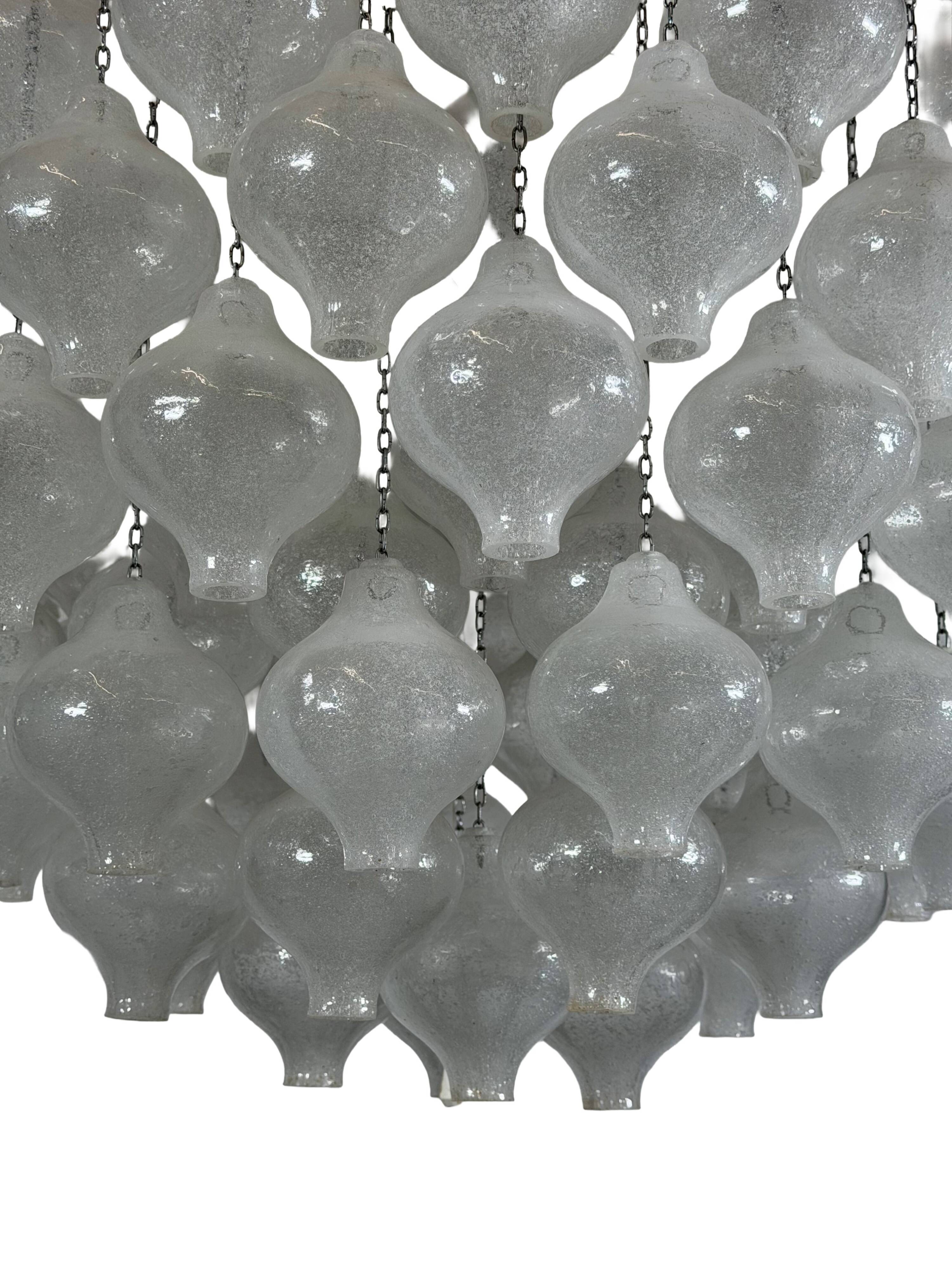 1960s 197070s Tulip Chandelier by J.T. Kalmar for Kalmar Austria