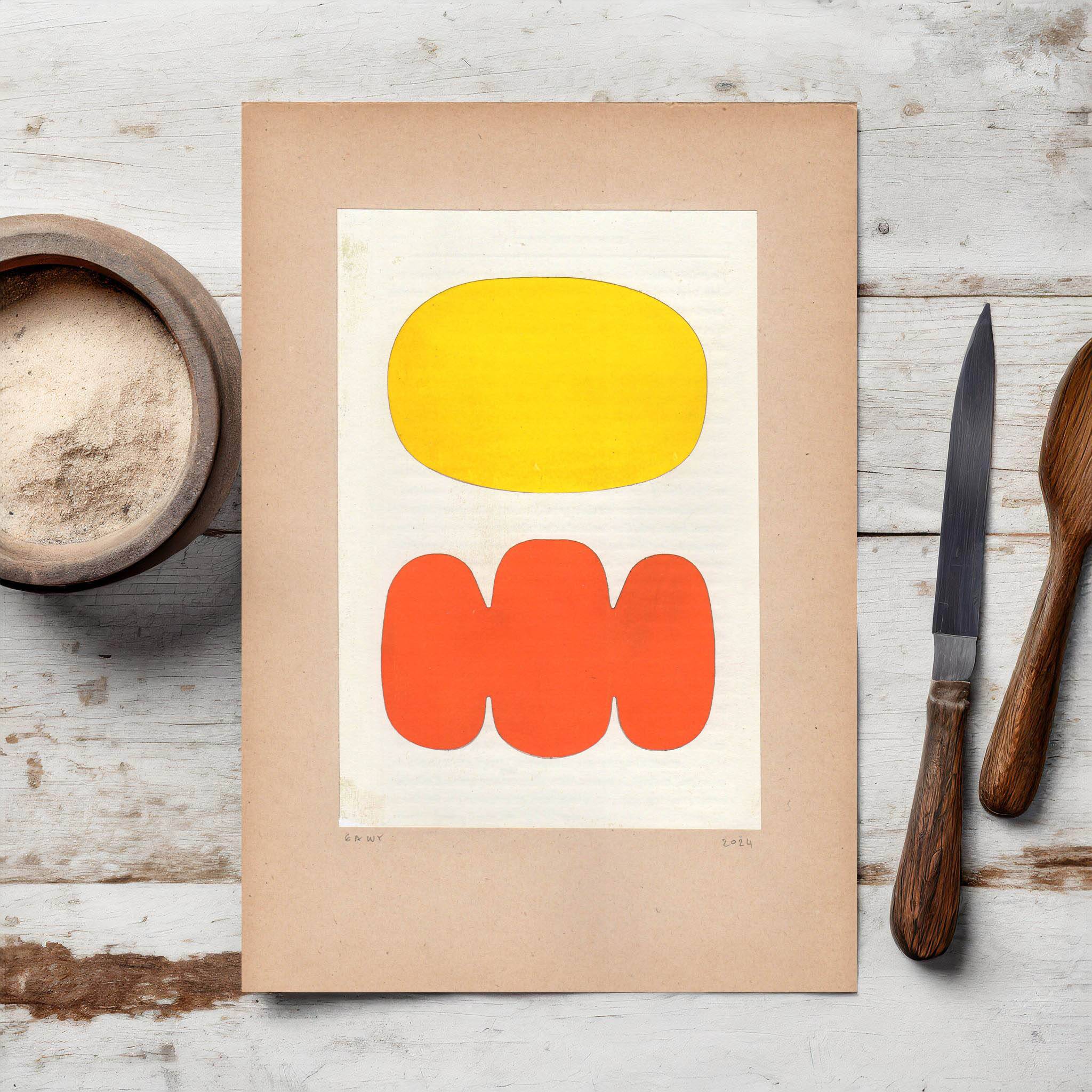 Abstract collage - luna - h803 - signed Eawy