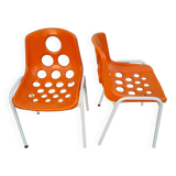 Chaises orange sicopal de 1970