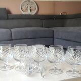 Lot of 6 x Cognac/Brandy glasses. Cut Bohemian crystal. Boho chic.