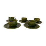 Set of 5 cups in green sandstone