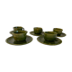 Set of 5 cups in green sandstone