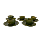Ensemble de 5 tasses en grès vert