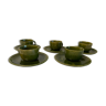 Set of 5 cups in green sandstone