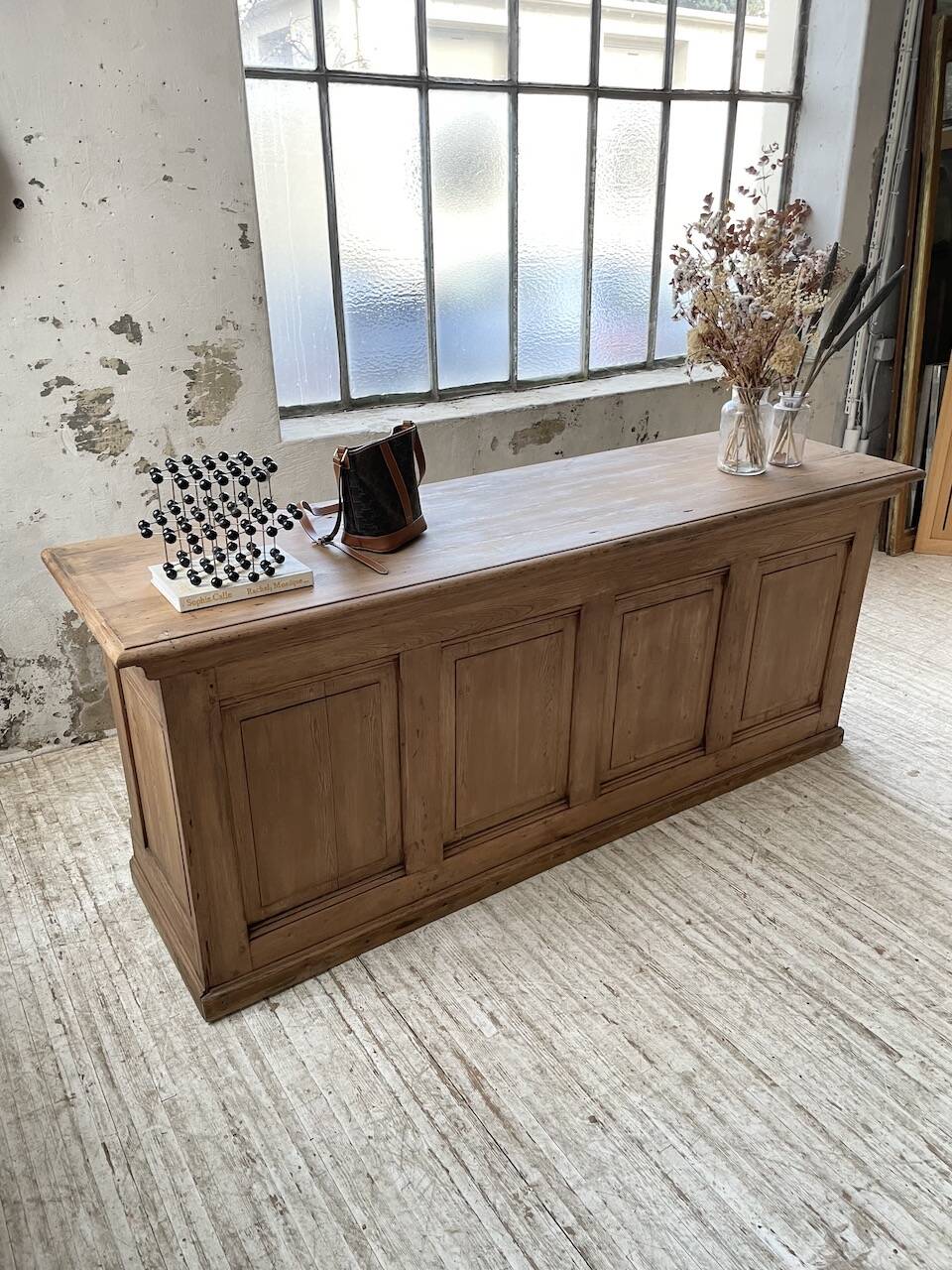 2m pine counter or central island with storage