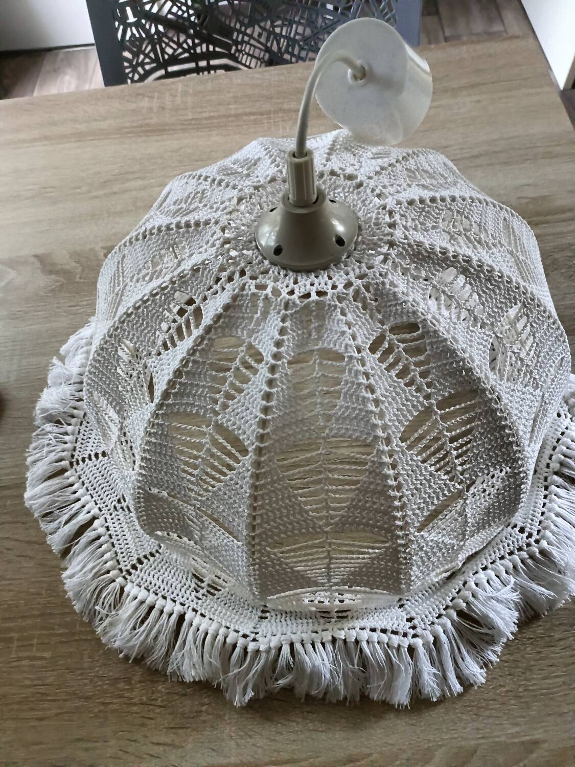 Vintage crochet lampshade