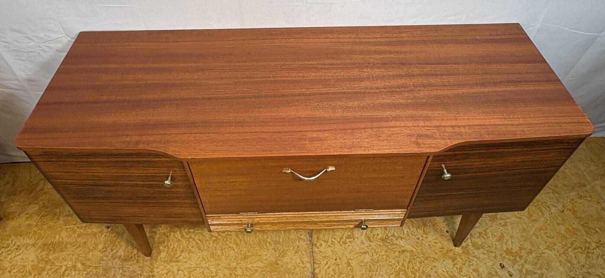 Mid-Century Retro Vintage Teak Sideboard by Stonehill Early 1960s  With Bar