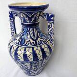 Vase amphore bleu en céramique