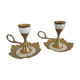Candlesticks vintage mother-of-Pearl and brass