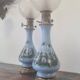 pair of oil lamps in opaline decorated 66x18
