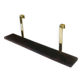 Vintage brass and wood hanging wall shelf