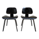 Pair of DCW chairs by Charles & Ray Eames in Black for Herman Miller 1950