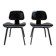 Pair of DCW chairs by Charles & Ray Eames in Black for Herman Miller 1950
