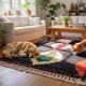 Moroccan rug made of natural wool, handmade, 3x2 m.