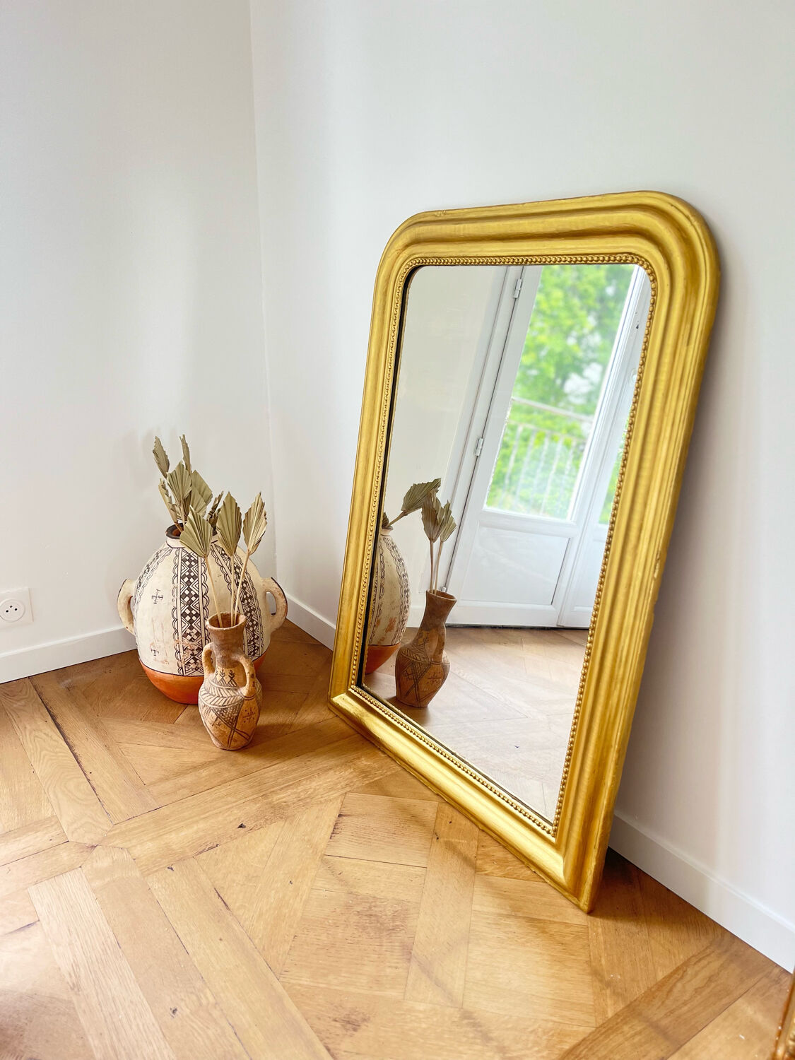 Old mirror Louis Philippe beaded 108x78cm.