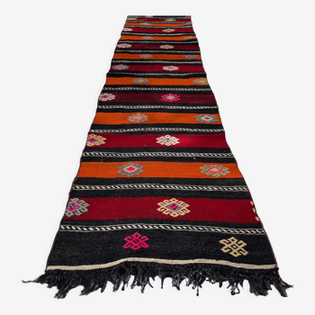 Coureur kilim turc vintage, 290 x 68 cm