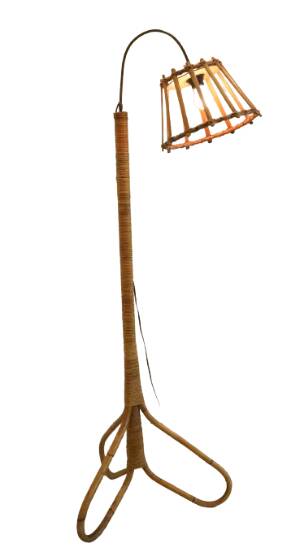 vintage Rotan vloerlamp
