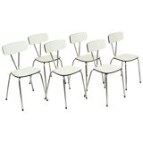 Set of 6 Gray Formica Chairs Chrome Dining Room Chairs Sixties
