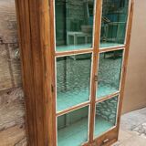 Old Art Deco glazed bookcase in Burmese teak