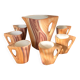 Grandjean Jourdan Vallauris Vintage ceramic faux bois orangeade set