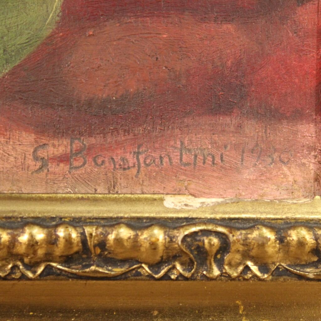 Italian signed still life painting dated 1930