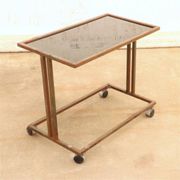 Czechoslovak vintage serving trolley on wheels, mid-century bar cart, 1970s