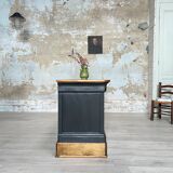 Solid wood box counter.