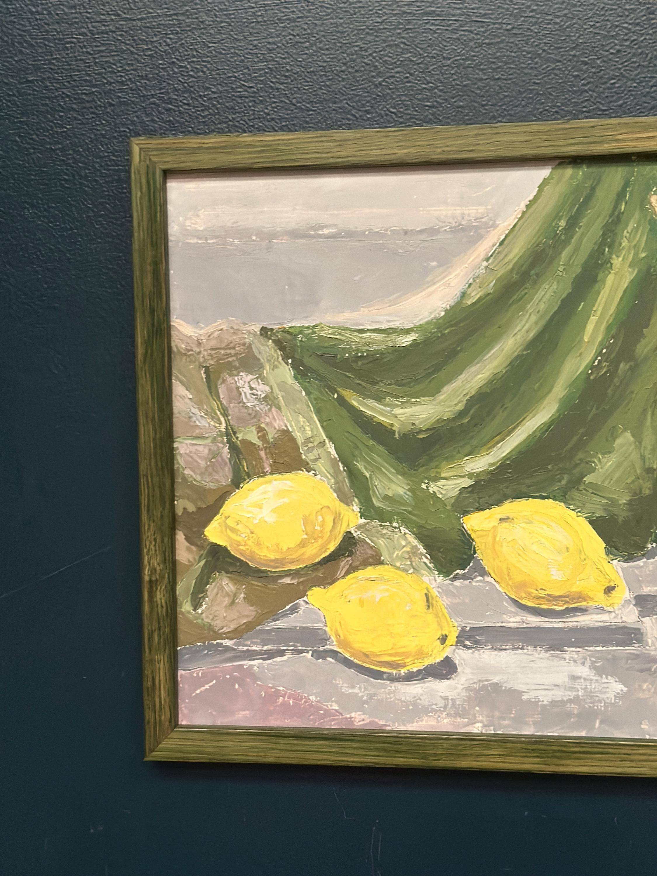 Original Oil on Panel – “Still Life with Lemons and Inkpot” by Gilbert
