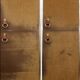 Pair of Guido Faleschini brown suede and metal wardrobes - 1960s