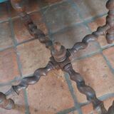 Wooden stool with turned legs