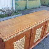 Rattan sideboard attributed to Audoux Minet